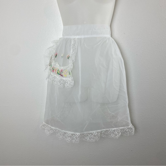 Vintage 50s Beco Originals Sheer Lace Half Apron - NOS - Picture 2 of 11
